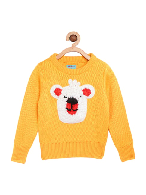 Nauti Nati Kids Yellow Printed Sweater