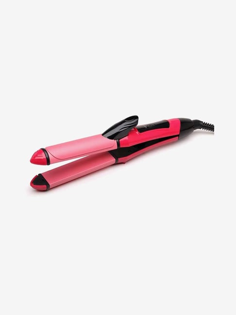 Nova NHC-1818SC Ceramic Coating Hair Straightener and Curler (Pink)