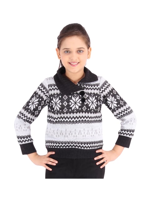 Cutecumber Kids Black Printed Sweater