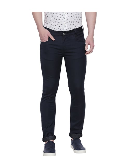 Mufti Navy Solid Super Slim Fit Jeans