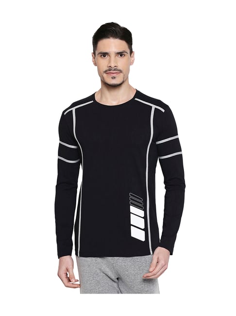 Buy Mufti Black Solid Slim Fit Cotton T 