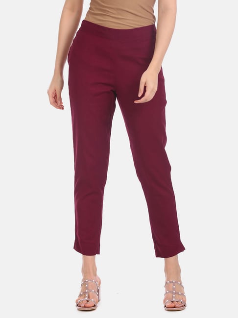 Karigari by Unlimited Maroon Cotton Pants