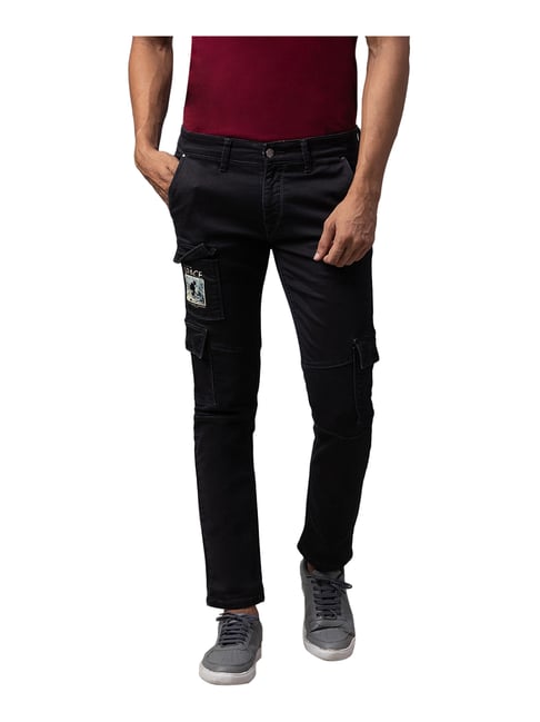 Spykar Black Slim Fit Low Rise Jeans