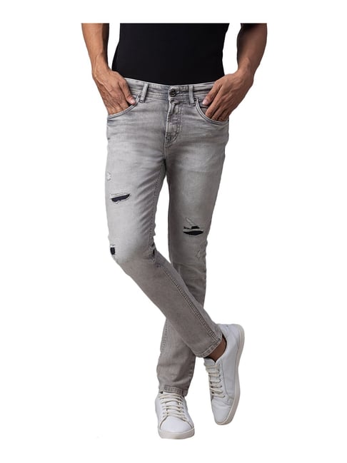 Spykar Grey Skinny Fit Low Rise Jeans