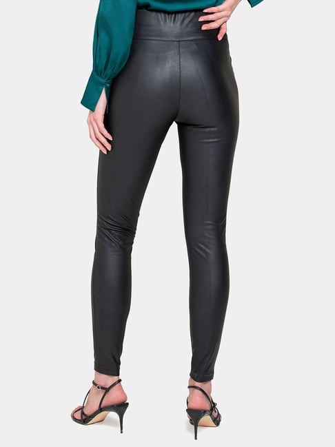 Buy Forever New Black Priscilla Vegan Leather Leggings for Women @ Tata CLiQ