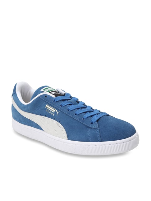 Puma blue 2024 suede shoes mens