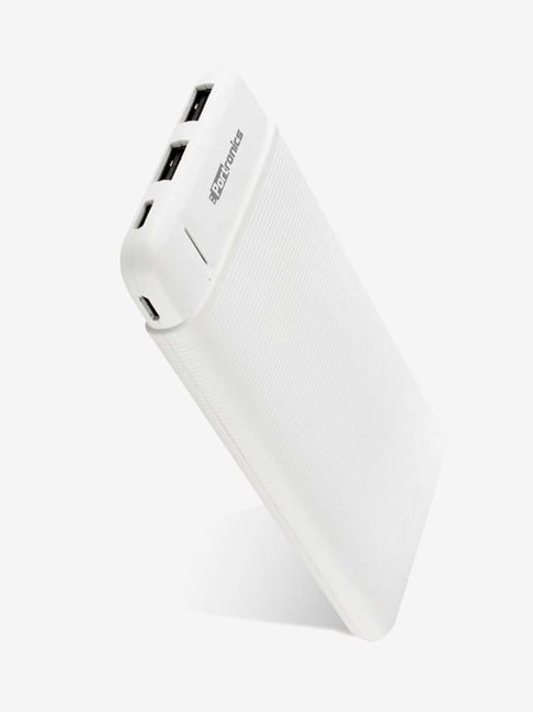 Portronics Power PRO 10K POR-1110 Dual USB Port 10000mAh Power Bank (White)