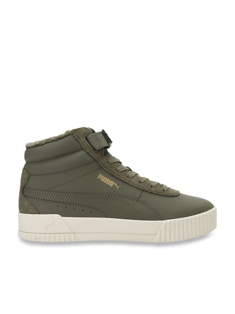 Puma Women's Carina Mid WTR Olive Green Ankle High Sneakers