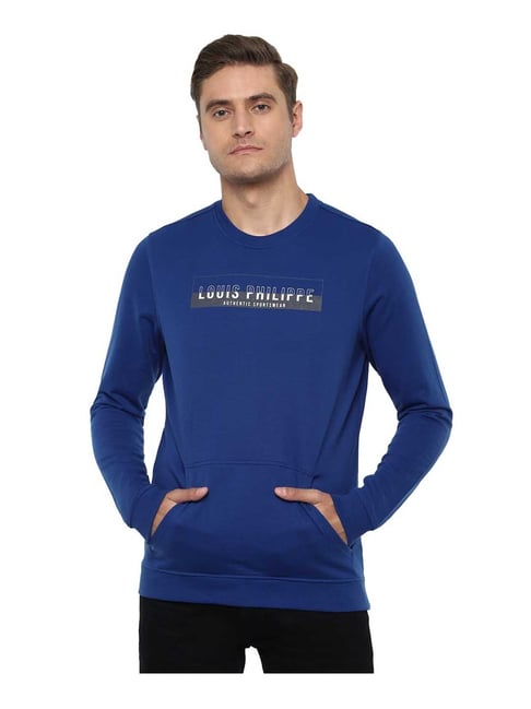 Louis Philippe Sport Dark Blue Cotton Printed Sweatshirt-picture-27