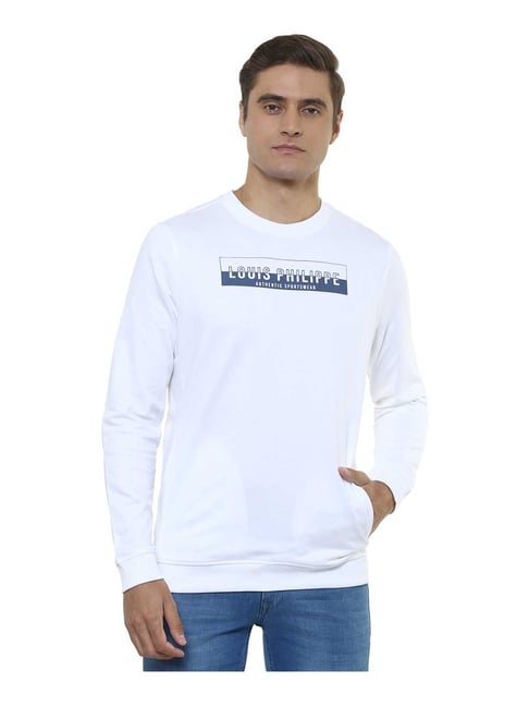 Buy Louis Philippe Sport White Cotton Sweatshirt for Men Online @ Tata CLiQ