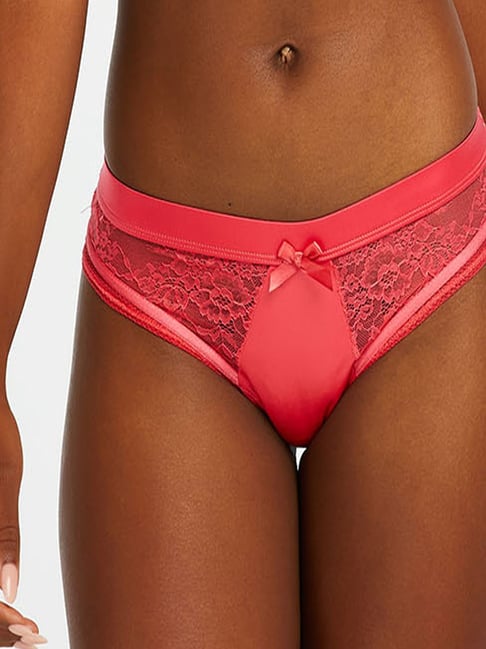 Buy Hunkemoller Rose Brazilian Panties, Red Color Women