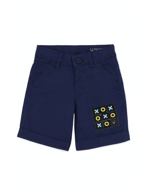 Allen Solly Junior Navy Solid Shorts