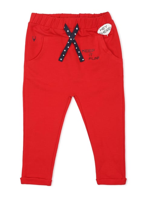 Allen Solly Junior Red Solid Track Pants