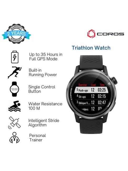COROS APEX 46mm Premium Multisport GPS Smartwatch (Black/Grey)