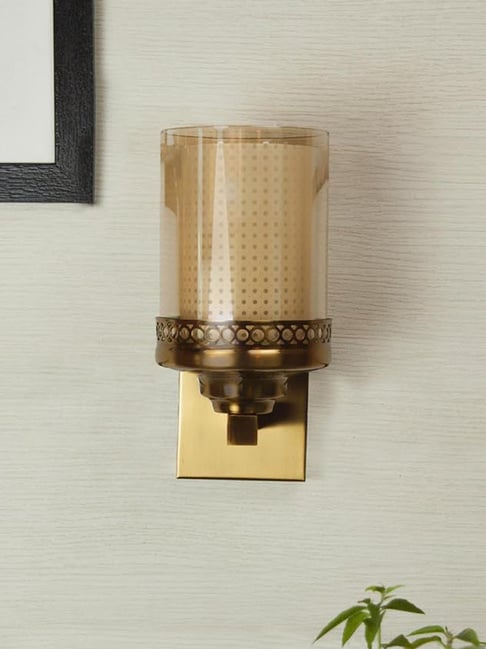 Kapoor E Illuminations Luz Golden Glass Wall Light Set of 1