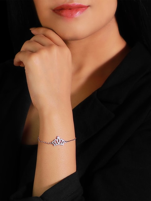 14K Bracelet for Women Wedding Engagement Jewelry 10mm Widen Crown Bracelet  Not Fade Yellow Chain Bracelets on OnBuy