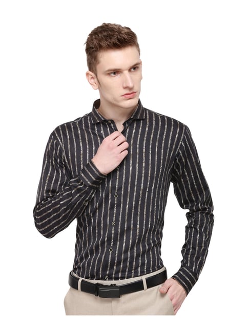 Buy JB Studio Black Striped Shirt for 