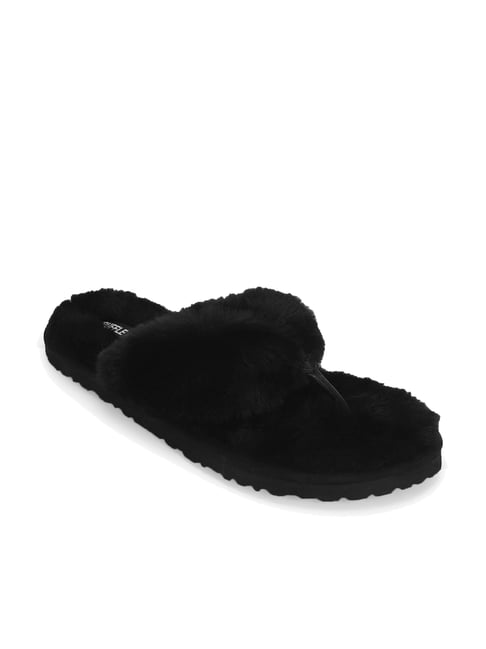 Truffle Girl by Truffle Collection Women's Black Flip Flops