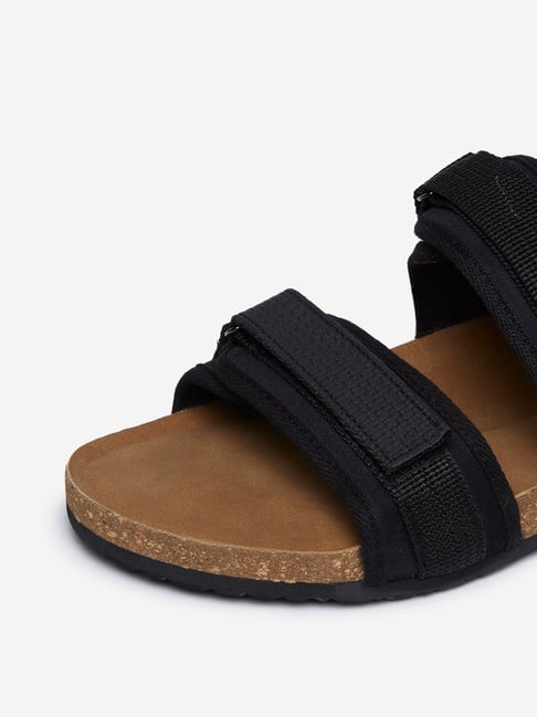 Buy SOLEPLAY by Westside Black Double-Strap Sandals Online at Best ...