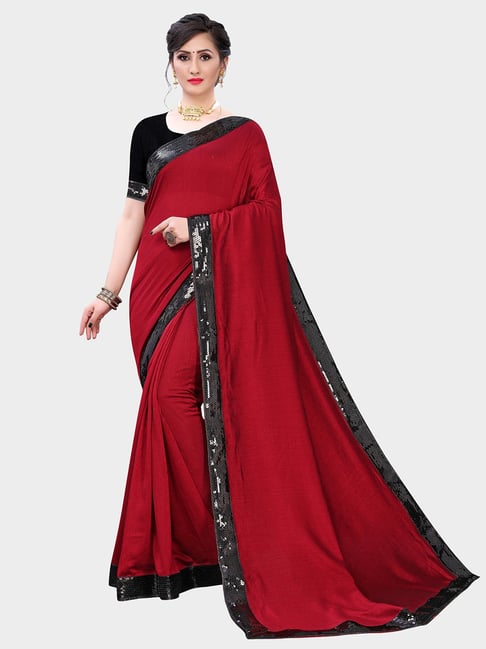 Buy Splendid Dark Red Saree Online in India @Mohey - Saree for Women