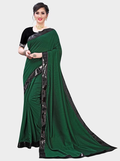 Saree Mall Green Saree With Blouse Price in India