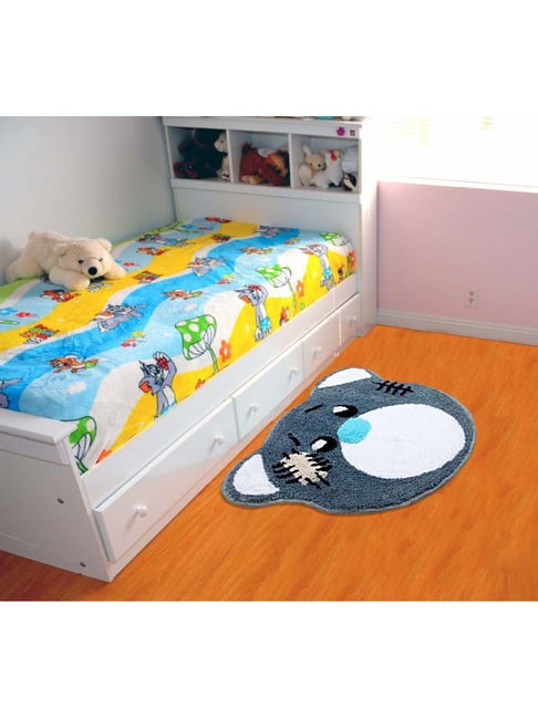 Saral Home Grey Polyester 1709 GSM Kids Bath Mat - Set of 1