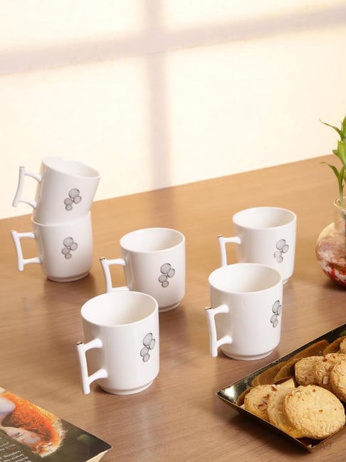 Goodhomes White Porcelain Coffee Mugs (160 ml) - Set of 6-picture-12