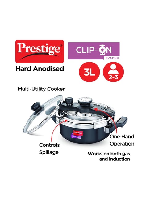 Buy Prestige Black Silver Pressure Cooker 3 L Set of 1 at