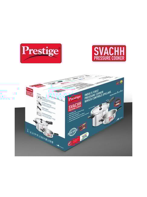 Buy Prestige Silver Pressure Cookers (5 L & 3 L) Set of 2 at Best