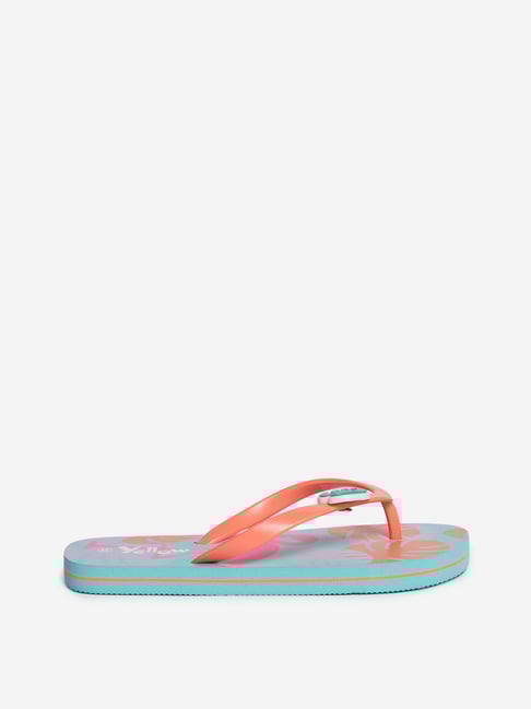 Yellow Kids by Westside Orange Flamingo Print Flip-Flops