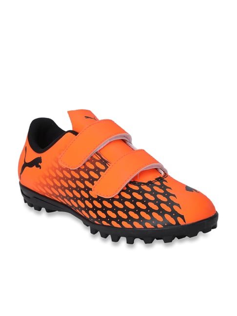 Puma Kid's Spirit III TT V Shocking Orange & Black Football Shoes