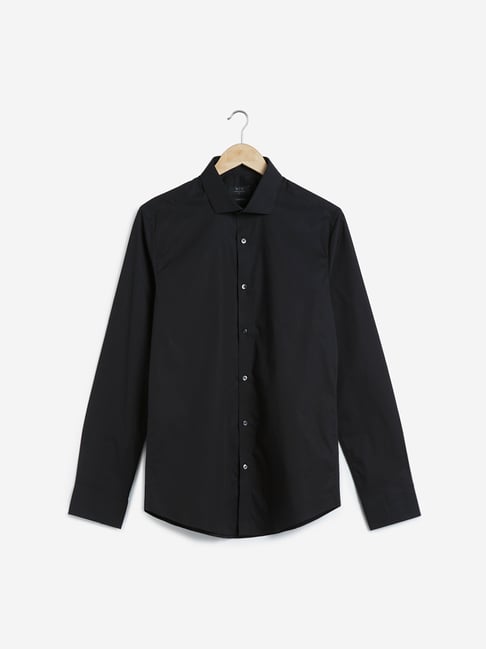 WES Formals by Westside Black Ultra-Slim Fit Shirt