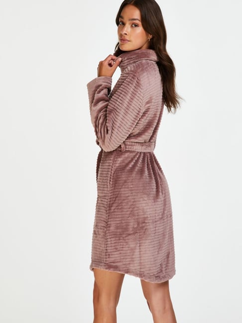 Buy Hunkemoller Pink Fleece Embossed Robe for Women Online @ Tata CLiQ