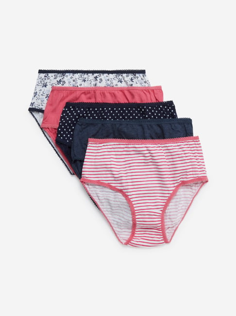 Girls 100% Cotton Panda Briefs 5 Pack