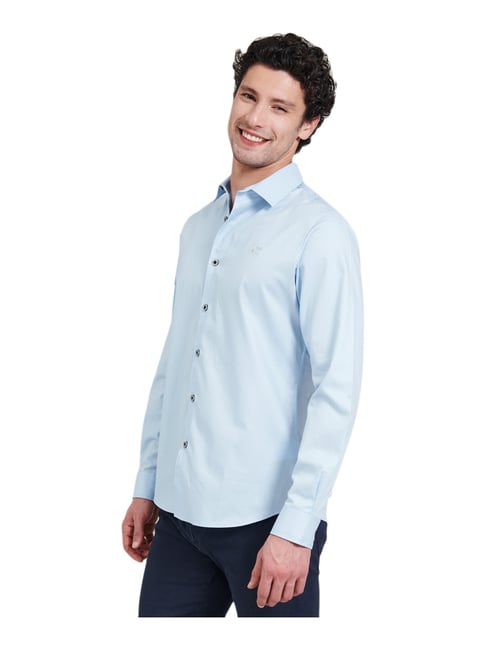 Buy Beverly Hills Polo Club Sky Blue Slim Fit Shirt for Mens Online Tata CLiQ