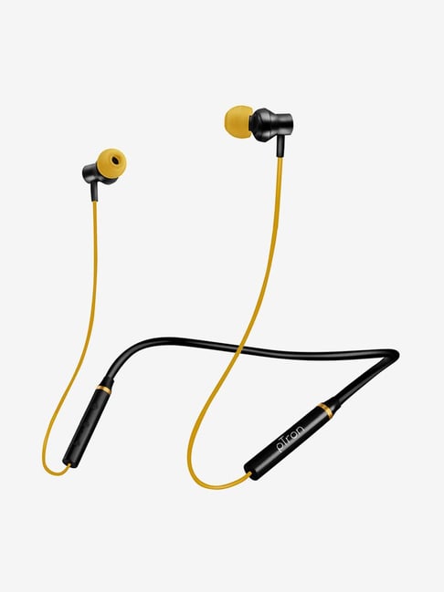 PTron Tangent Beat Wireless Bluetooth Neckband with Microphone (Black and Yellow)