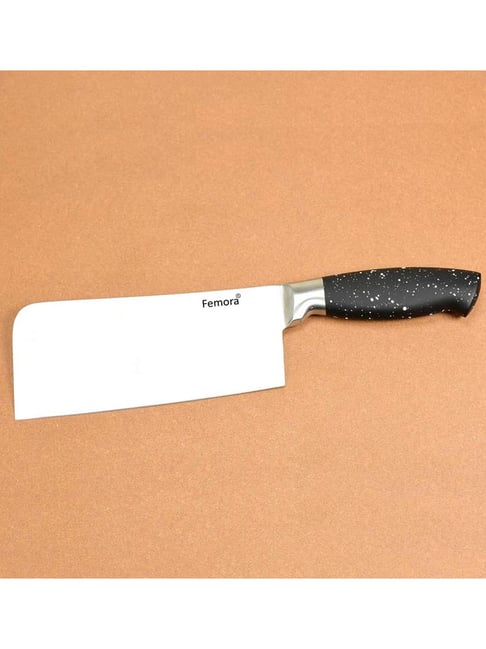 Femora Silver & Black Carbon Steel High Grade Chopper Knife - Set of 1
