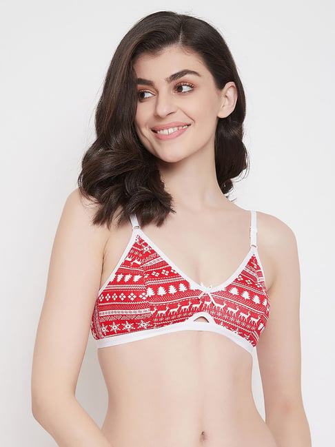 Buy Non-Padded Non-Wired Polka Print Full Cup Bra - Cotton Online