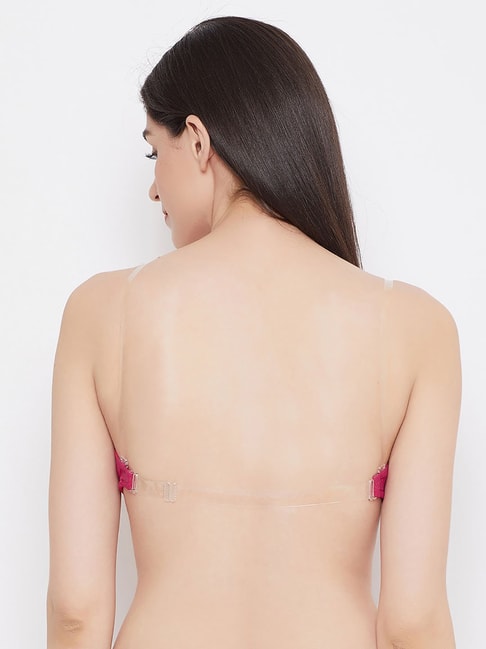 Buy Clovia Pink Under Wired Padded Balconette Bra for Women Online