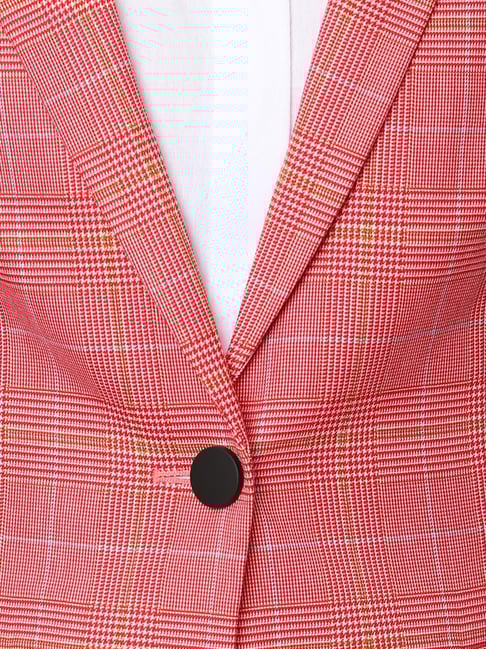 Buy Van Heusen Red Checks Blazer for Women Online Tata CLiQ