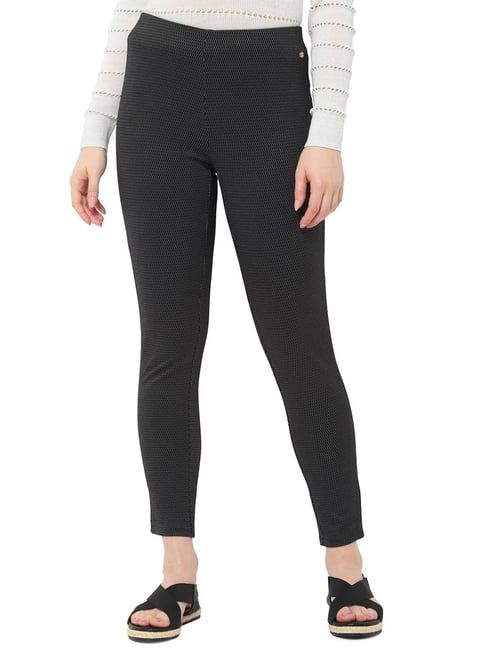 Buy Solly by Allen Solly Black Textured Trousers for Women Online @ Tata  CLiQ