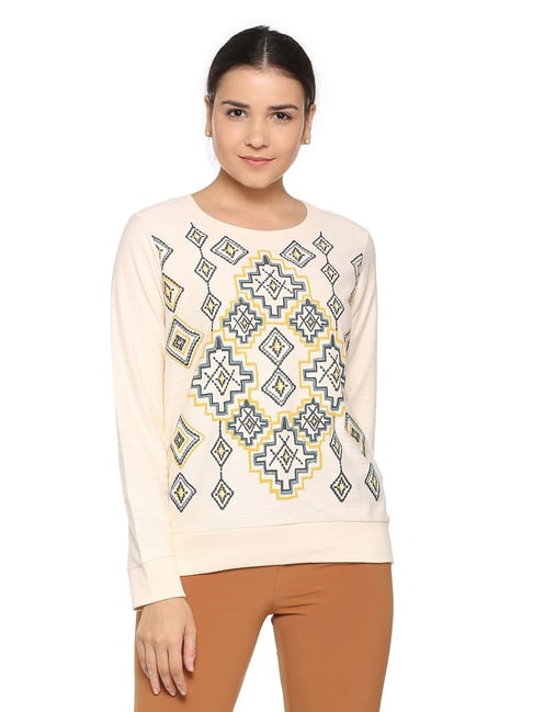 Buy Solly by Allen Solly Beige Geometric Print Sweatshirt for