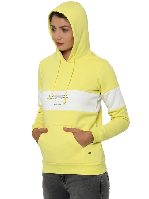 Allen solly yellow sweatshirt sale