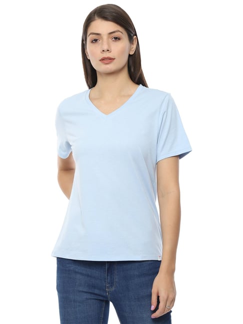 Van Heusen Blue Regular Fit T-Shirt Price in India