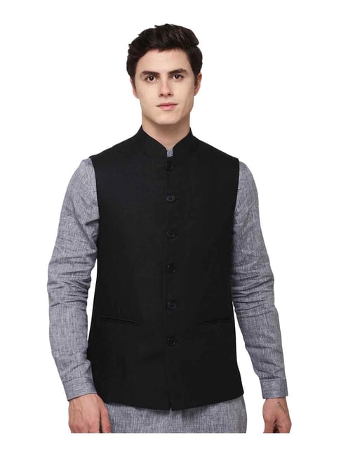 jade blue nehru jacket