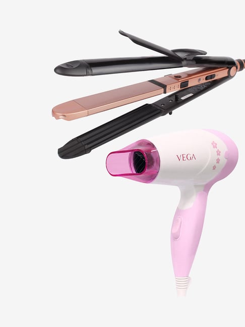 Vega 3 in 1 Keratin VHSCC-03 Hair Styler & Blooming Air VHDH-05 Hair Dryer Combo (Multicolor)