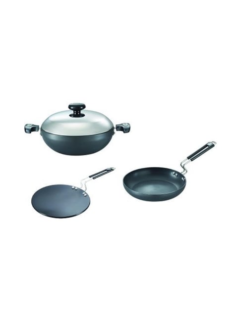 Prestige Black Hard Anodized Aluminium 3 Piece Cookware Set (1000 ml)