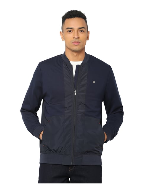 Allen Solly Navy Full Sleeves Mandarin Collar Jacket