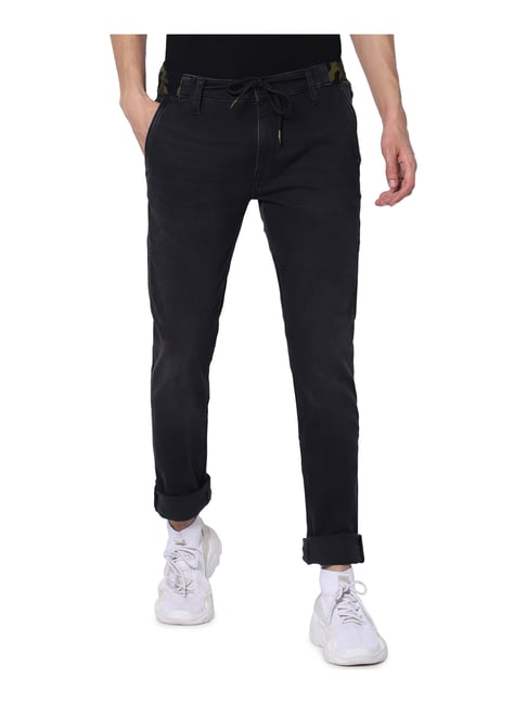 Jack & Jones Black Cotton Skinny Fit Jeans