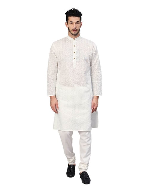 Sojanya Cream Embroidered Kurta Set